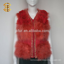 2015 Women's Flower Decoration Fire Flaming Turkey Feather Vest